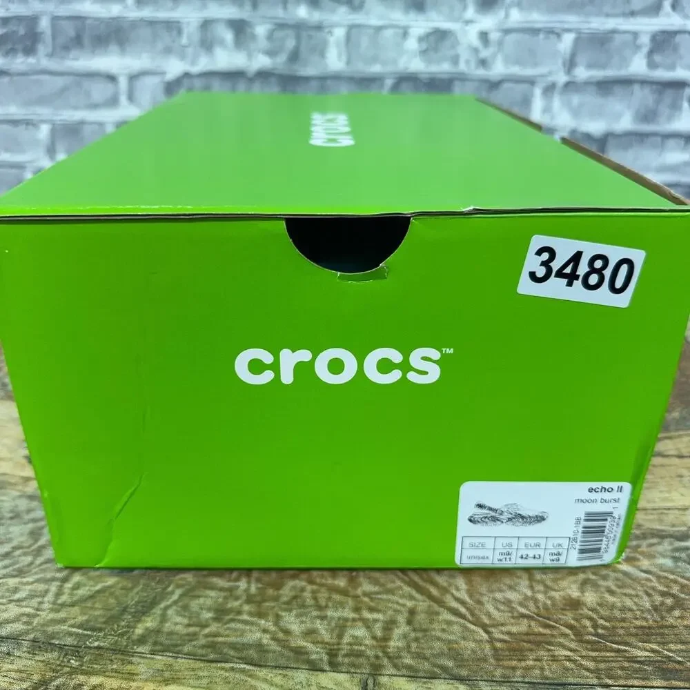 Crocs Echo II Moon Burst Clog White Green Orange Mens Size 9 / Womens 11 New
